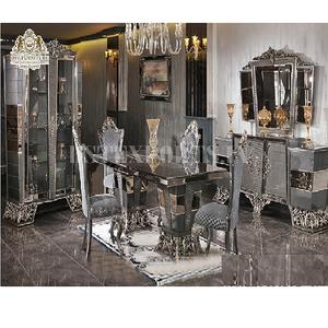 Ensemble de meubles de salle à manger européenne à thème classique parfait ensemble de table à manger poli platine ensemble de salle à manger Royal Kingdom - Product Image 1