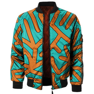 Chaqueta bomber de satén y poliéster de manga larga con estampado personalizado al por mayor, chaqueta personalizada para hombre, ropa de calle bordada con logotipo personalizado - Product Image 1