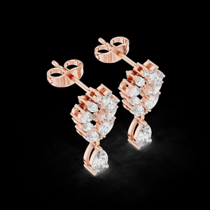 Pendientes de paquete redondo de cuatro garras para mujer, pendientes de moissanita de un quilate, pendientes clásicos de plata 925 para mujer - Product Image 1