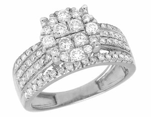 925 Sterling Silver Halo Setting <b>Iced</b> Out Round Moissanite Diamond Engagement Wedding Band <b>Ring</b> For Women - Product Image 1