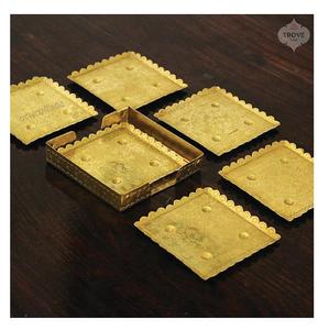 Dessous de verre en métal de forme carrée au design étonnant, prix de gros Dessous de verre en métal de haute qualité, vaisselle - Product Image 1