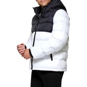 <b>Men's</b> <b>Hooded</b> Canvas Puffer <b>Jacket</b> with Front Zipper Waterproof & Breathable Custom Colors and Pockets - Product Image 3