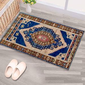 Tapis turc en chenille marron : motif géométrique à médaillon, décoration antique, tapis à poils doux - Product Image 5