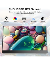 Moniteur portable LED IPS Full HD 15,6 pouces en gros, 100 % sRGB, cadre ultra-fin, double affichage Type-C pour usage professionnel