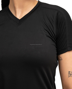 Camiseta de manga corta ajustada para mujer de talla XL, estilo deportivo de calidad superior, diseño estampado transpirable, punto sólido - Product Image 3