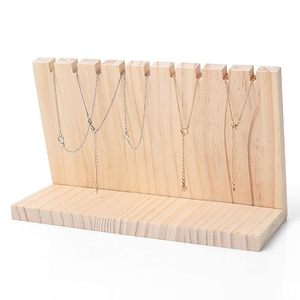 ถาดเก็บเครื่องประดับแสดงสร้อยคอที่วางเคาน์เตอร์ไม้สีชมพู - Product Image 5