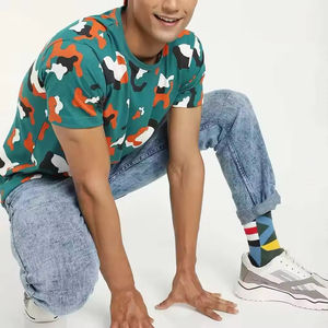 เสื้อยืดผ้าเทอร์รี่แบบยูนิเซ็กซ์สำหรับผู้ชาย พิมพ์ลายแบบซับลิเมชั่น ผ้าโพลีเอสเตอร์/คอตตอน ผลิตภัณฑ์รักษ์โลก ระบายอากาศได้ดี คุณภาพสูง ขายส่ง - Product Image 3