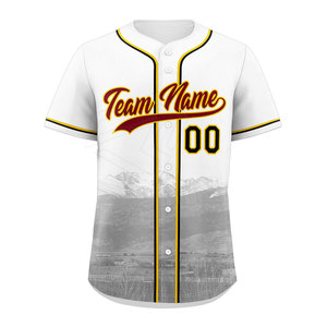Maillots de baseball vierges OEM pas chers, 100 % polyester, anti-bactériens, imprimé camouflage, unisexe, vente en gros - Product Image 4