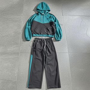 Embroidery 2 Piece <b>Oversized</b> Heavy Weight Custom Logo <b>Sweatpants</b> and Hoodie Set Unisex High Quality Baggy Tracksuits for Men - Product Image 2