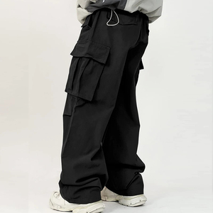 Factory <b>Oversized</b> Men Casual Trousers Fit Parachute <b>Pants</b> Men Loose Waist Custom Color Plain Baggy <b>Cargo</b> Parachute <b>Pants</b> - Product Image 4
