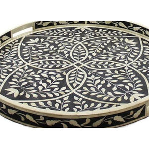 Bandeja para servir comida con incrustaciones de madera y hueso para restaurante de calidad superior, plato de comida rápida elegante, proveedor al por mayor, bandejas de Chocolate - Product Image 3