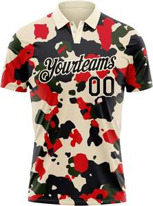 Polo de sublimación de diseño de camuflaje transpirable con logotipo personalizado bordado para hombres OEM Golf suministro al por mayor - Product Image 2