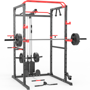 Jaula de Potencia Multifuncional Duradera para Musculación, Equipo de Rack de Sentadillas con Barra de Dips - Product Image 1