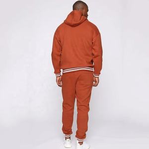 Conjunto de Sudadera y Pantalones de Forro Polar Unisex Más Vendido, Color Marrón Sólido, Logotipo Personalizado, Traje Deportivo de Algodón Grueso con Capucha para Hombre - Product Image 2