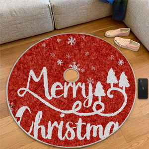 Falda para árbol de Navidad, decoración para el hogar, tela suave, base redonda para árbol de Navidad, alfombra para interiores, decoración festiva navideña, accesorio acogedor - Product Image 5