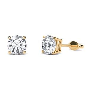 <b>Squared</b> Claw Round Cut Diamond Designer Earrings 0.30 Ct Lab Grown Diamond In Platinum Party Wear Luxury - Product Image 1