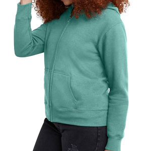 เสื้อสเวตเตอร์แบบมีซิปมีฮู้ดสำหรับผู้หญิงฤดูหนาวขายดีดีไซน์แบบมืออาชีพพร้อมโลโก้ด้านหน้า - Product Image 3