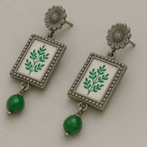 Pendientes de tuerca de diseño Floral de Plata de Ley 925 creativos hechos a mano, joyería fina India Vintage, ajuste de bisel geométrico, regalo de fiesta - Product Image 2
