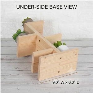 Support à plantes en bois à 3 niveaux, moderne, minimaliste, écologique, pour plantes d'intérieur et de jardin, avec base de 6,0 pouces de largeur - Product Image 4