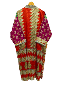 ชุดกิโมโนผ้าไหมส่าหรีลายดอกไม้แนววินเทจชุดคลุมส่าหรีชุดปาร์ตี้ชายหาดผ้านุ่มทำมือสไตล์อินเดีย - Product Image 4