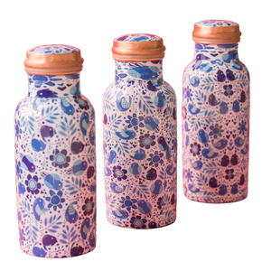 Top vente de haute qualité en cuivre bouteille d'eau verres multicolore Floral autocollant impression bouteille verres bouteille articles utilitaires - Product Image 5