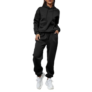 Wholesale Custom 100% Cotton Fleece <b>Plus</b> <b>Size</b> Winter Tracksuit Breathable Streetwear Jogger Hoodies Sweatpants Unisex Adults - Product Image 1