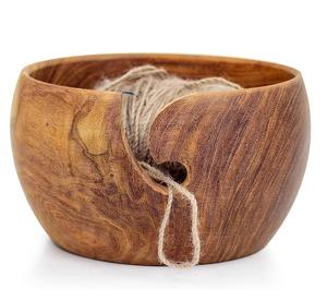 Cuenco de Hilo de Madera de Acacia Personalizado con Orificios, Diseño de Moda Hecho a Mano, Ecológico, Multifuncional, Artesanía de AZ, Fabricante de India - Product Image 4