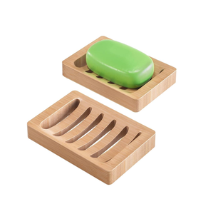 Porte-savon en bois naturel porte-plaque de rangement salle de bain 2 pièces pour taille personnalisée - Product Image 4