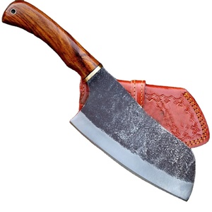 Couteau de chef personnalisé fait main en acier au carbone de 10 pouces avec étui en cuir unique, manche élégant, personnalisable, pris en charge - Product Image 1