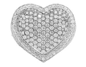 Bague élégante en forme de cœur en or 10 carats avec diamants cultivés en laboratoire Cadeau de bijoux exclusif entièrement glacé pour hommes - Product Image 4