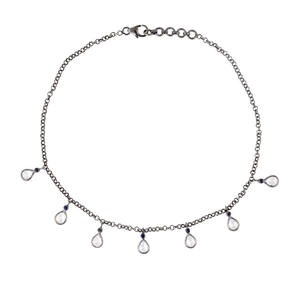 Tobillera de cadena colgante de piedras preciosas deslumbrantes, joyería de cadena elegante y llamativa para uso diario ajustable para mujer - Product Image 2