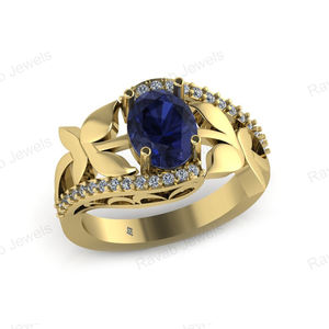 2025 arrivée de luxe conception personnalisée en argent Sterling 925 bijoux en pierres précieuses ronde plaquée bague de fiançailles de mariage faite à la main en Inde - Product Image 1