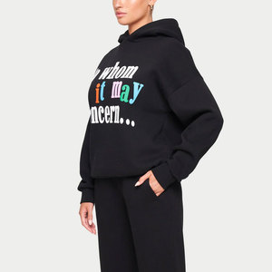Prix de gros – Survêtement d'hiver à capuche 100 % coton à manches longues pour femme / Vente flash – Sur mesure, écologique et respirant - Product Image 3
