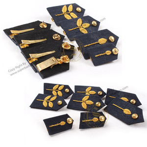 Venta al por mayor bordado Gorget Collar parche con diamantes de imitación logotipos lingotes insignia bordado para uniformes hechos de tela de fieltro - Product Image 2