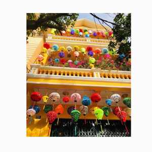 Linterna de seda Hoi An, linterna de tela de seda de bambú colgante plegable tradicional vietnamita para la decoración del Festival del Medio Otoño - Product Image 5