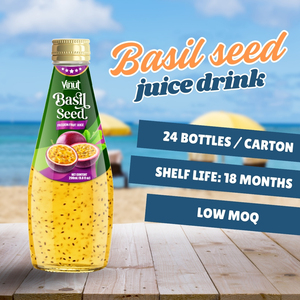 Semilla de albahaca fruta de la Pasión 290ml mejor vendedor bebida de jugo no OGM OEM ODM personalización bajo MOQ muestra gratis HALAL ISO - Product Image 4