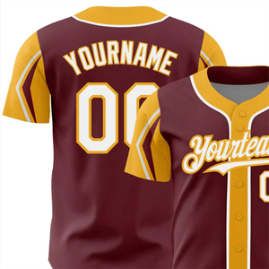 Maillot de baseball par sublimation et broderie Vêtements de baseball imprimés à la mode pour adultes personnalisés Maillot de baseball en gros - Product Image 5