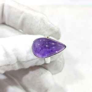 AAA แหวนพลอยอเมทิสทำจาก925เงินสเตอร์ลิงประดับหินสีม่วง - Product Image 2