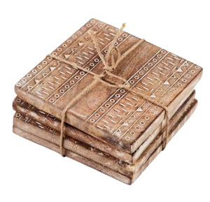 Sous-verres tendance en bois d'acacia de forme carrée, nouvelle arrivée, planches de service en bois d'acacia pour boissons chaudes et froides - Product Image 2