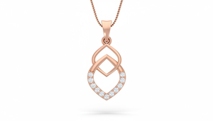 จี้ทอง 14K ประดับเพชรทรงเรขาคณิตแบบโมเดิร์น ดีไซน์วงแหวนคู่ - Product Image 3