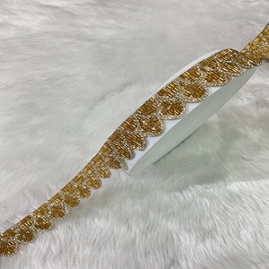 Jharkhand Handmade Designer Lace Traditional Handcrafted Zari Border Trim Dresses Elegant Decorative Trim <b>for</b> <b>Wedding</b> Outfits - Product Image 5