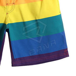 Pantalones cortos de baño de playa para hombre baratos al por mayor pantalones cortos de gimnasio lisos de secado rápido de talla grande pantalones cortos de baño de fitness con bolsillos para hombre - Product Image 6