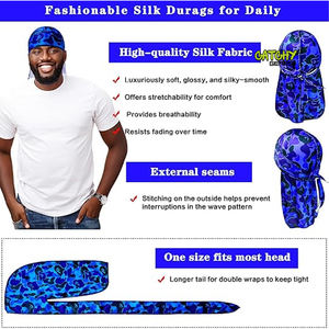 Durags de Moda con MOQ Bajo, Durags Personalizados con Impresión de Diseñador para Hombre, Durags Sedosos - Product Image 3
