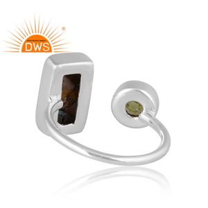 แหวนพลอยเทอร์ควอยส์และเพอริโดสำหรับ925เงินสเตอร์ลิงหอยนางรมสีทองแดงเป็นของขวัญสำหรับผู้หญิงทุกโอกาส - Product Image 3