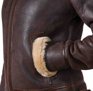 Vestes en cuir véritable pour hommes, design personnalisé de haute qualité, en peau de mouton pure, douces, avec ceinture, style bomber, unisexe, vente en gros - Product Image 5