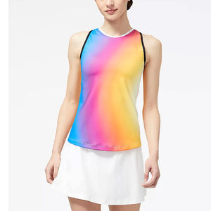 Uniformes de tennis courts pour femmes, personnalisés, en Spandex/Polyester, à col montant, écologiques, anti-humidité et respirants, vente en gros - Product Image 1