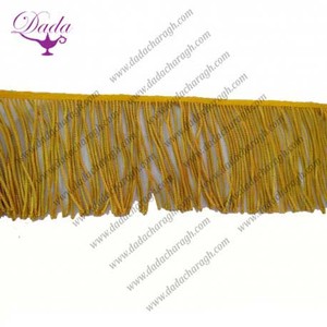 Tùy chỉnh Rhinestone Lưới Bện rìa lurex Xoắn Tua kim loại vàng thỏi rìa thân thiện với môi đa mục đích - Product Image 1