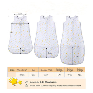 ขายส่งถุงนอนผ้าฝ้ายเด็กทารก Unisex แขนยาวสวมใส่ได้ กระสอบ ผ้าห่ม / ถุงนอนเด็ก - Product Image 6