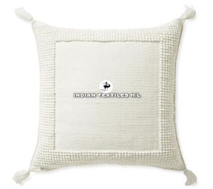 Funda de Cojín de Algodón con Borla, Cojín Decorativo Hecho a Mano, Estilo Bohemio, Hecho a Mano - Product Image 2