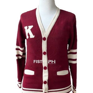 Alpha New Arrival Mohair High Quality Knitted Fraternity Cardigan Sweater <b>Custom</b> Logo Applique Embroidery Sweater Private label - Product Image 1